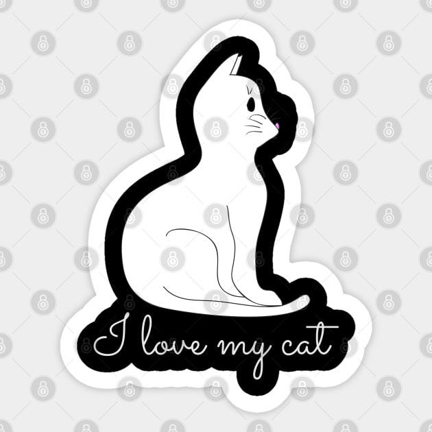 I love my cat Sticker by Alekvik